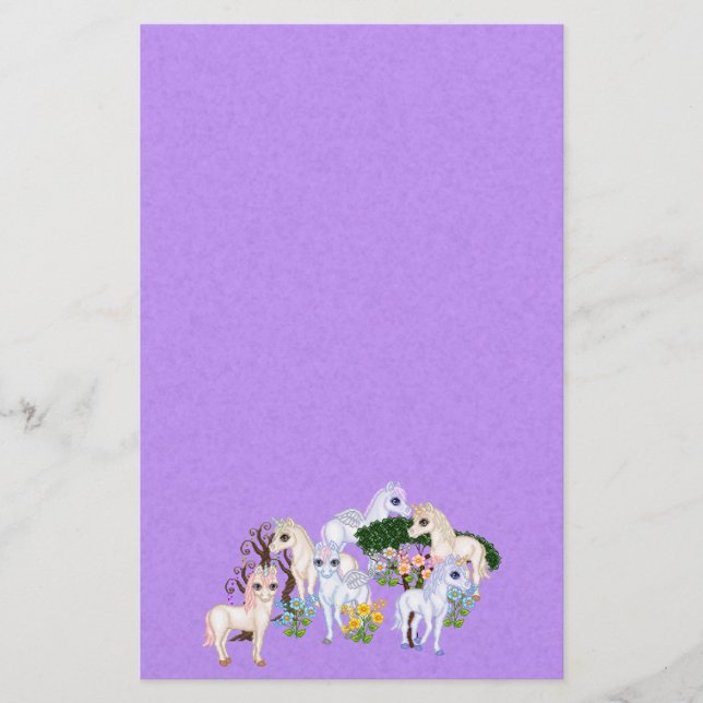 Papelería Arte del pixel del jardín del unicornio (Anverso)