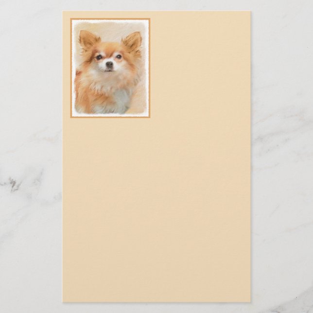 Papelería Arte original de la pintura de perro de Chihuahua, (Anverso)