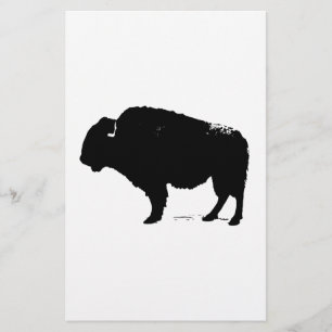 Papelería Arte Pop Búfalo Bisonte Blanco y Negro