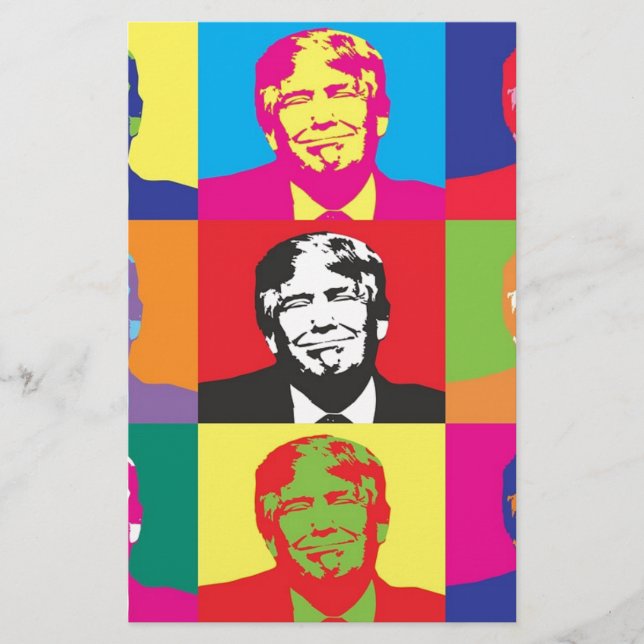 Papelería Arte pop de Donald Trump (Anverso)