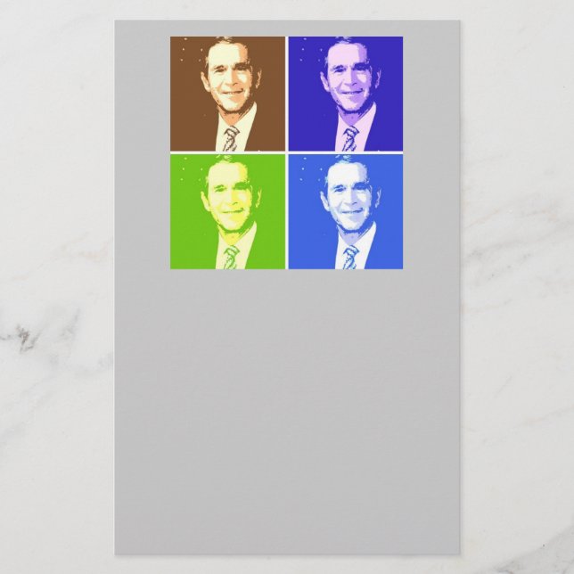 Papelería Arte pop de George W Bush (Anverso)