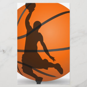 Papelería arte pop de la silueta del jugador de básquet