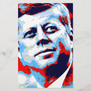 Papelería Arte Pop JFK John F. Kennedy Rojo Azul