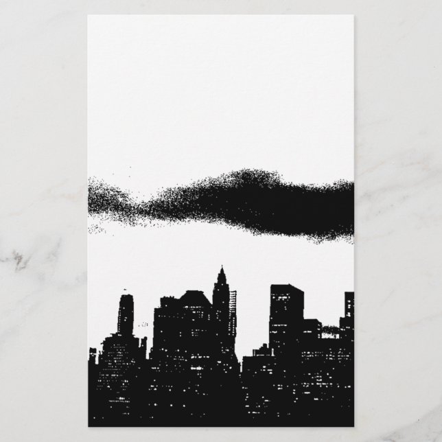 Papelería Arte Pop Negro Blanco NYC Ciudad de Nueva York (Anverso)