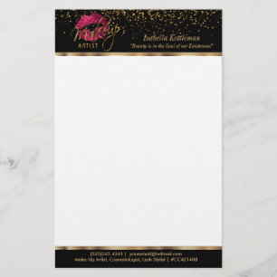 Papelería Artista de maquillaje Límites de Purpurina rosado