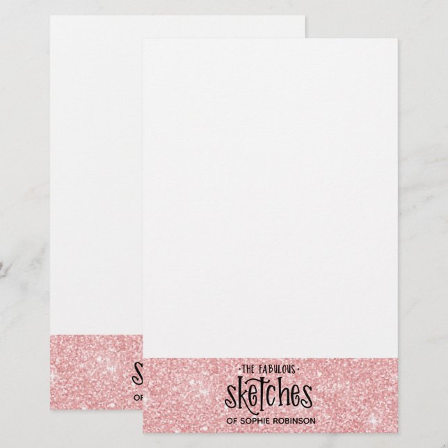 Papelería Artista de Purpurina bonito Girly (Anverso / Reverso)