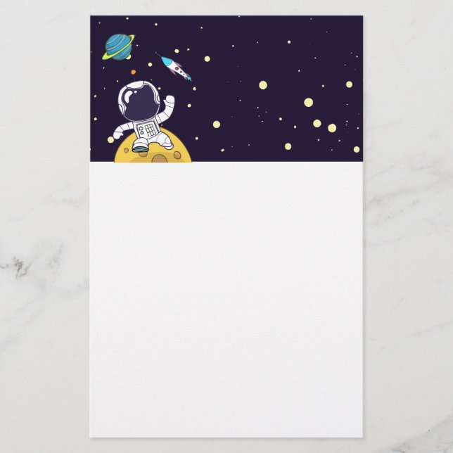 Papelería Astronauta flotando en el espacio ultraterrestre (Anverso)