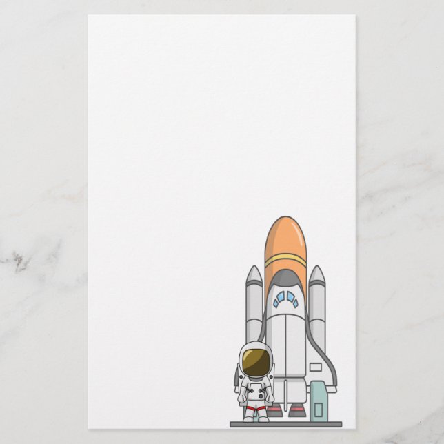 Papelería Astronauta y nave espacial (Anverso)