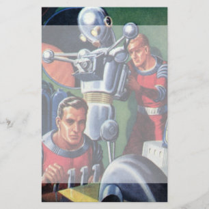 Papelería Astronautas de la ciencia ficción del vintage que