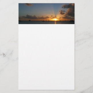 Papelería Atardecer con veleros paisaje tropical foto