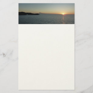 Papelería Atardecer en el paisaje marino de la isla Antigua