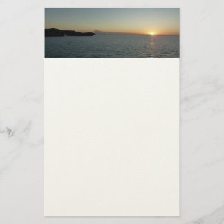Papelería Atardecer en el paisaje marino de la isla Antigua 