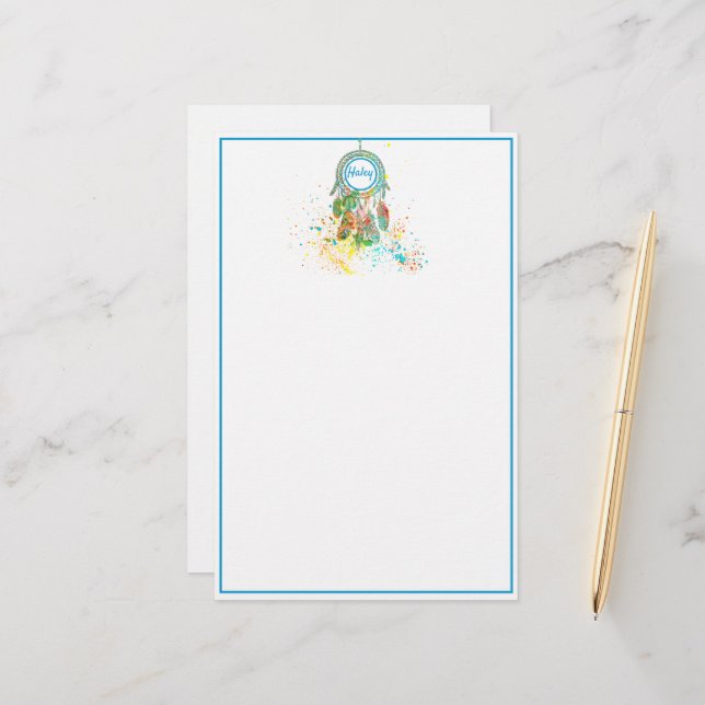 Papelería Atrapasueños salpicado personalizado (Anverso/Reverso In Situ)