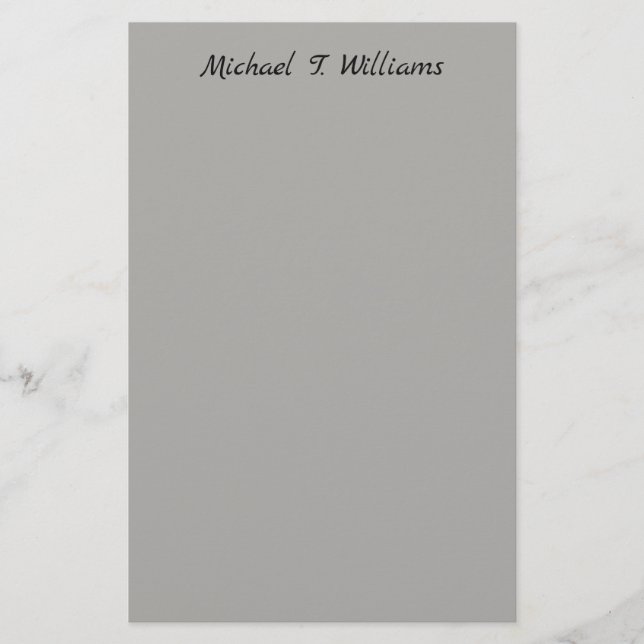 Papelería Audaz escritura a mano Gris clásico elegante Minim (Anverso)