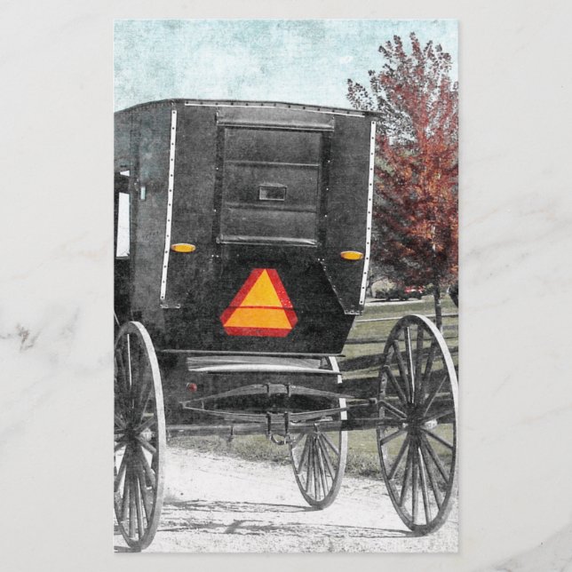 Papelería Autumn Amish Buggy (Anverso)