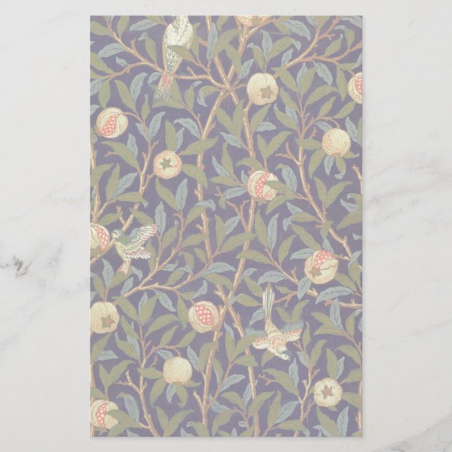 Papelería Ave William Morris Y Pomegranato (Anverso)