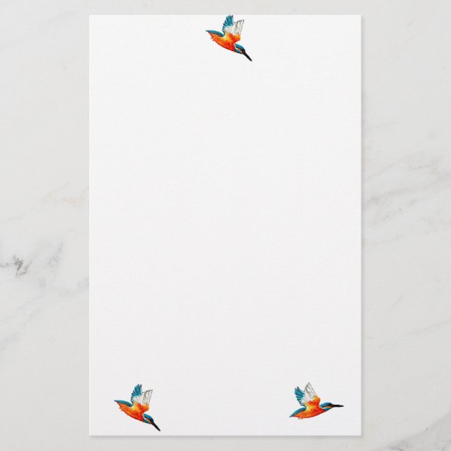 Papelería Aves voladoras de Kingfisher (Anverso)