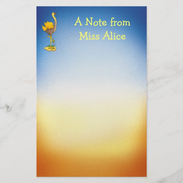 Papelería Avestruz linda - efectos de escritorio (Anverso)