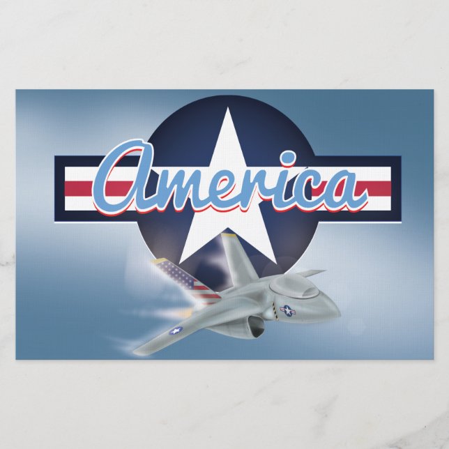 Papelería Avión de combate americano (Anverso)