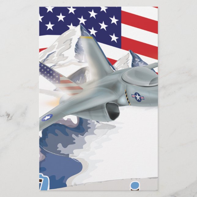 Papelería Avión de combate estadounidense (Anverso)
