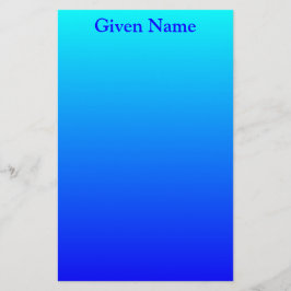 Papelería Azul Acuático Brillante Ombre Personalizado