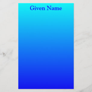 Papelería Azul Acuático Brillante Ombre Personalizado