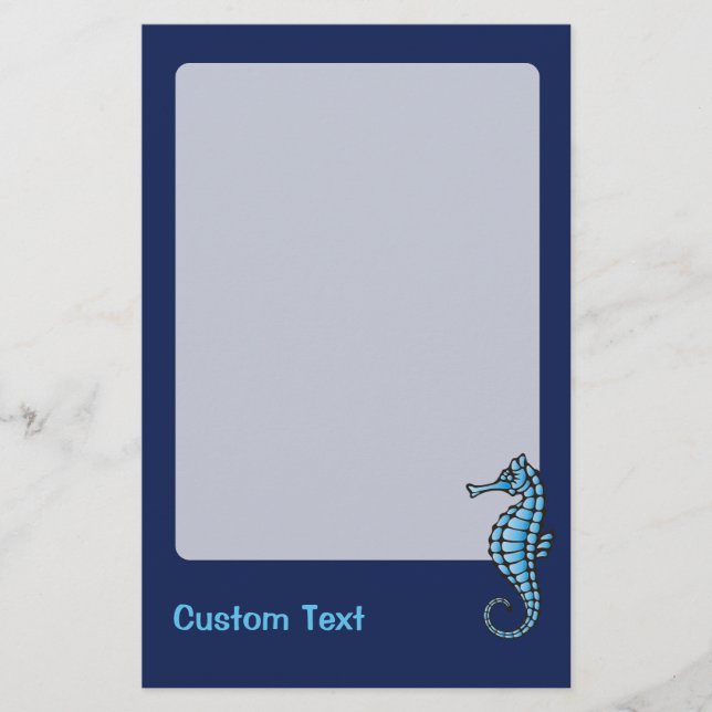 Papelería Azul caballito de mar (Anverso)