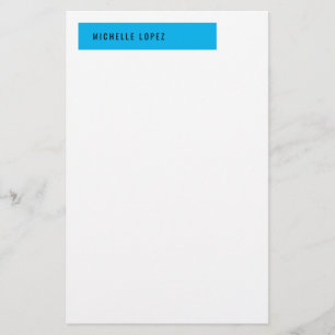 Papelería Azul Celeste Blanco Clásico Elegante Sencillo
