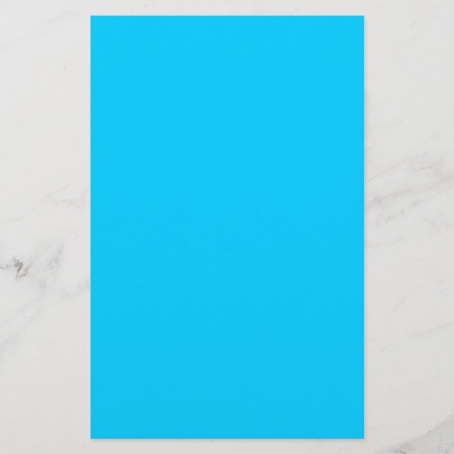 Papelería Azul Celeste Intenso Color Sólido (Anverso)
