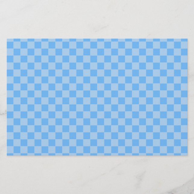 Papelería Azul Claro Cuadrícula Geométrica (Anverso)