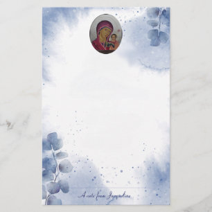 Papelería Azul etéreo deja nubes cristianas ortodoxas