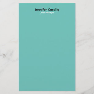 Papelería Azul Liso Negro Blanco Minimalista Moderno