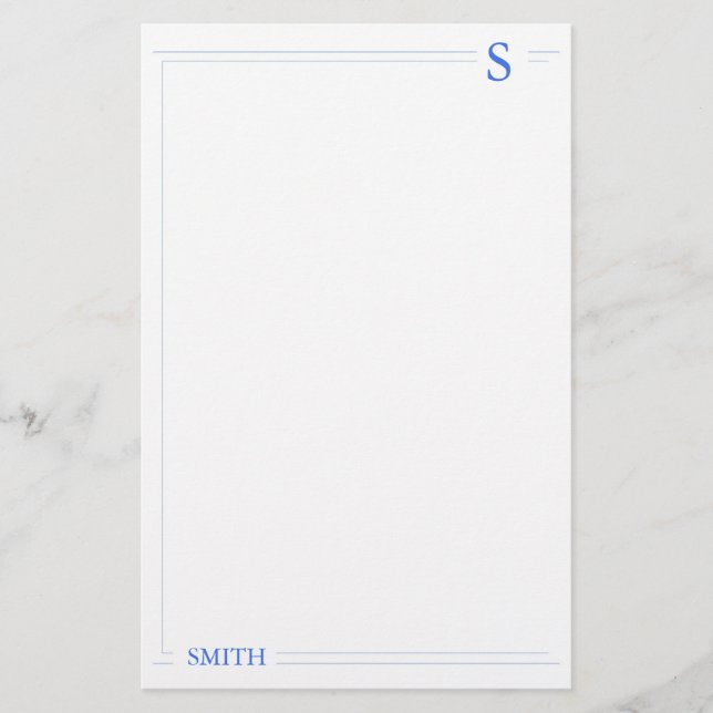 Papelería Azul personalizable (Anverso)