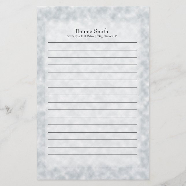 Papelería Azul y blanco modernos personalizados (Anverso)