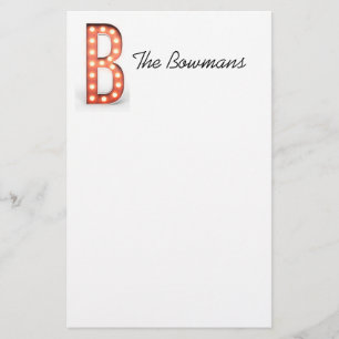 Papelería B Personalización de la bombilla de mármol monogra