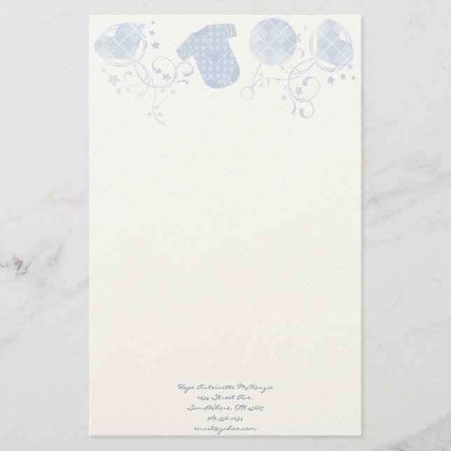 Papelería Baby Heart Rattle Argyle Onsie Pink (Anverso)