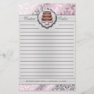 Papelería Baby Pink Cake Couture Damask Lining Business