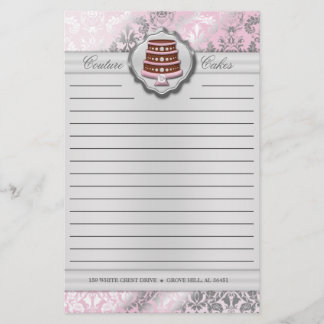 Papelería Baby Pink Cake Couture Damask Lining Business