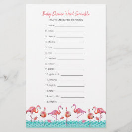 Papelería Baby Shower | Flamingo | Palabras Desplegables | V