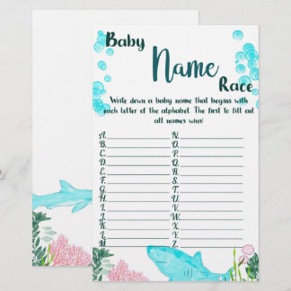 Papelería Baby Shower Game Card Baby Name Race