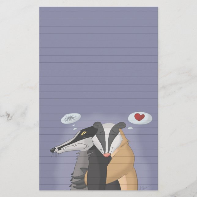 Papelería Badgers in Love Stationery (gobernado) (Anverso)