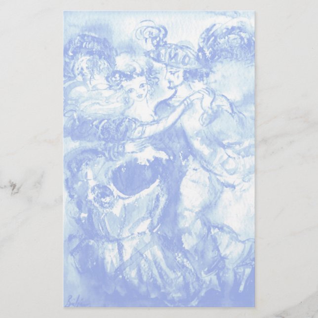 Papelería BAILE DE CARNAVAL, blanco suave (Anverso)
