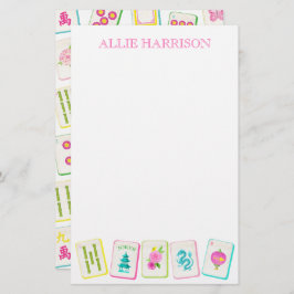 Papelería Baldosas de Mahjong brillantes personalizadas