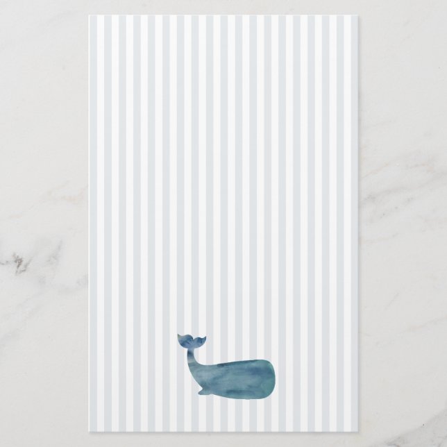Papelería Ballena azul Nautical (Anverso)