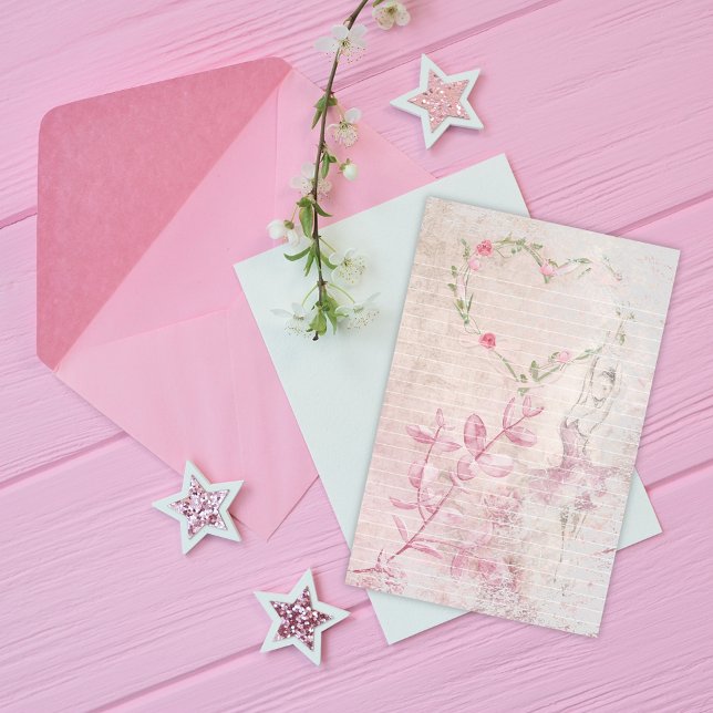 Papelería Ballerina Botanical Heart Lined (Subido por el creador)