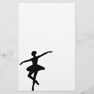 Papelería Ballet simple Ballerina Blanca Negra