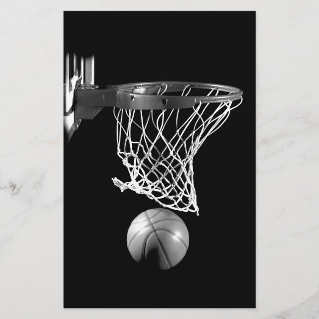 Papelería Baloncesto blanco y negro (Anverso)