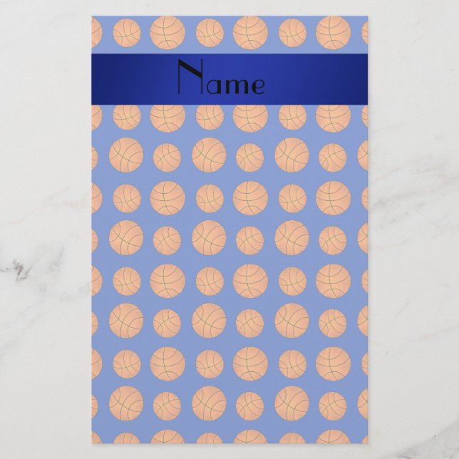 Papelería Baloncestos azules conocidos personalizados (Anverso)