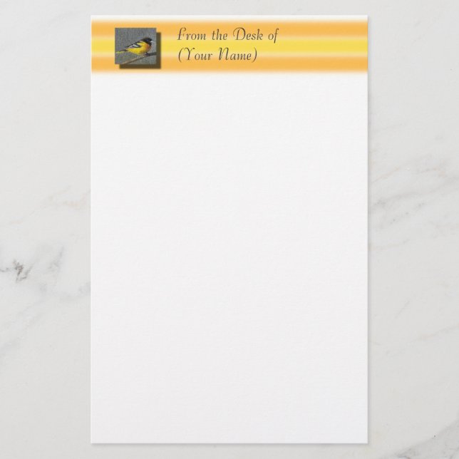 Papelería Baltimore Oriole inmóvil - del escritorio de… (Anverso)