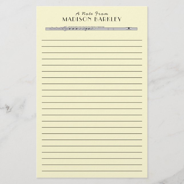 Papelería Banda de profesores de música de flauta (Anverso)